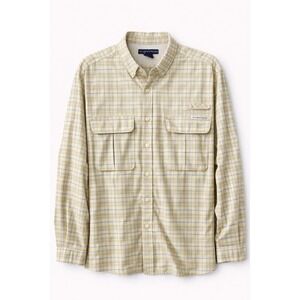 Exofficio Men's Subtle Plaid Nylon‎ Blend Vented Long Sleeve Shirt Large